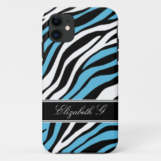 Capa Para iPhone 11 Impressão Zebra Minúscula iPhone Azul 5 Caso