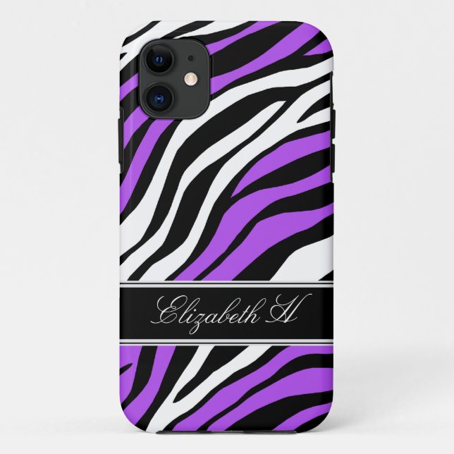 Capa Para iPhone 11 Impressão Zebra Mistura Roxo iPhone 5 Case (Verso)