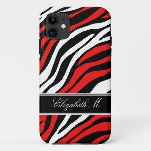 Capa Para iPhone 11 Impressão Zebra Mix Red iPhone 5 Case