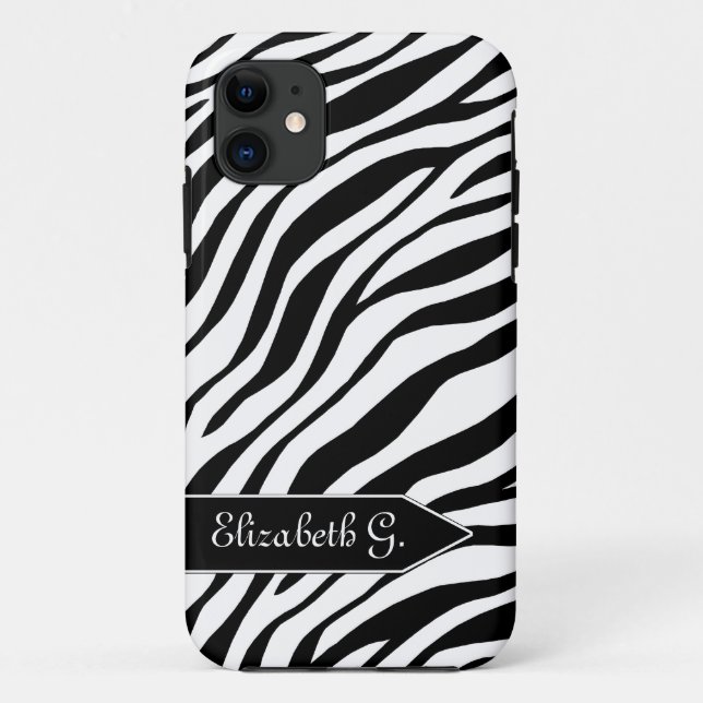 Capa Para iPhone 11 Impressão Zebra - Preto e Branco iPhone 5 Case (Verso)