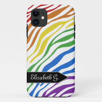 Capa Para iPhone 11 Impressão Zebra Rainbow Mix iPhone 5 Case