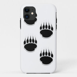 Capa Para iPhone 11 Impressões de pata de urso preto