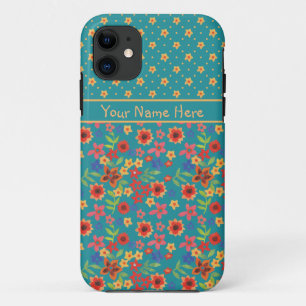 Capa Para iPhone 11 Impressões Florais Retroativas no Caso do iPhone 5