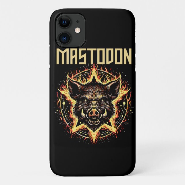 Capa Para iPhone 11 Incêndio do Javali Mastodonte (Verso)