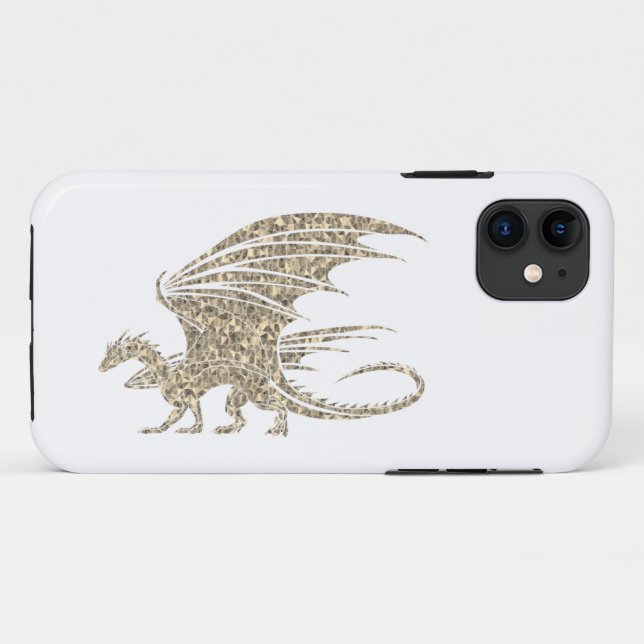 Capa Para iPhone 11 Incrível Ouro Mosaico Dragon (Verso (horizontal))