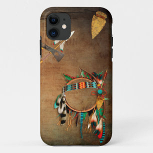 Capa Para iPhone 11 Indiano do machado da seta do nativo americano