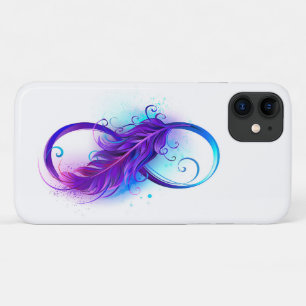 Capa Para iPhone 11 Infinidade com pena roxa