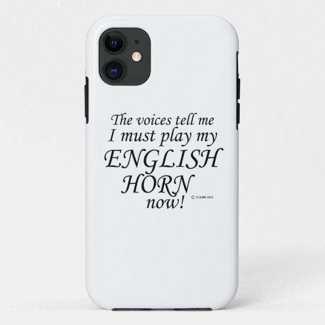 Capa Para iPhone 11 Inglês Horn Voices diz que deve jogar (Verso)