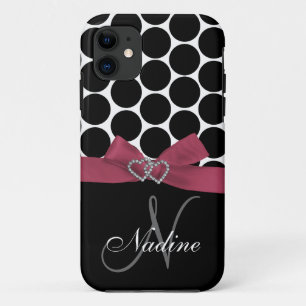 Capa Para iPhone 11 Inicial personalizada, rosa, caixa preta das
