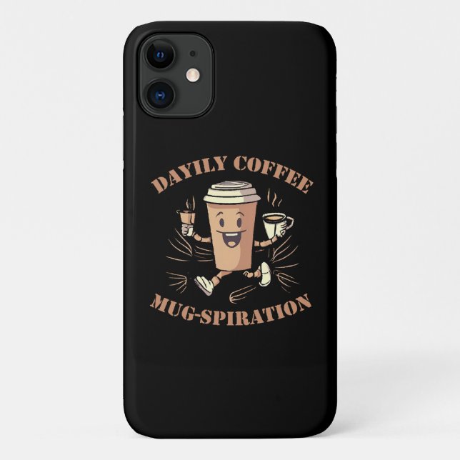 Capa Para iPhone 11 Inspiração Diária de Caneca de Café (Verso)