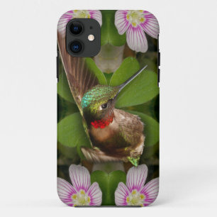 Capa Para iPhone 11 iphone4 caso - colibri na flor