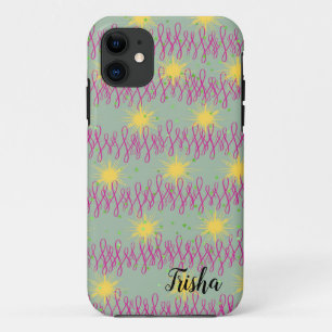 Capa Para iPhone 11 iPhone 11 Case com estrelas amarelas e espirais ro