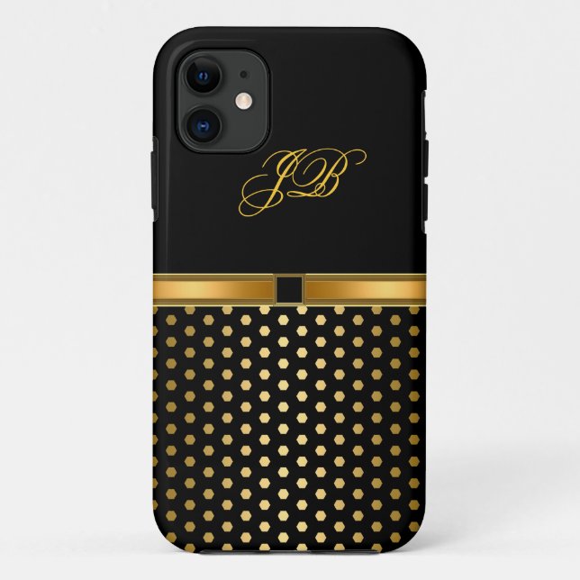 Capa Para iPhone 11 iPhone 5 Case-Mate Case Dourado Black Spot (Verso)