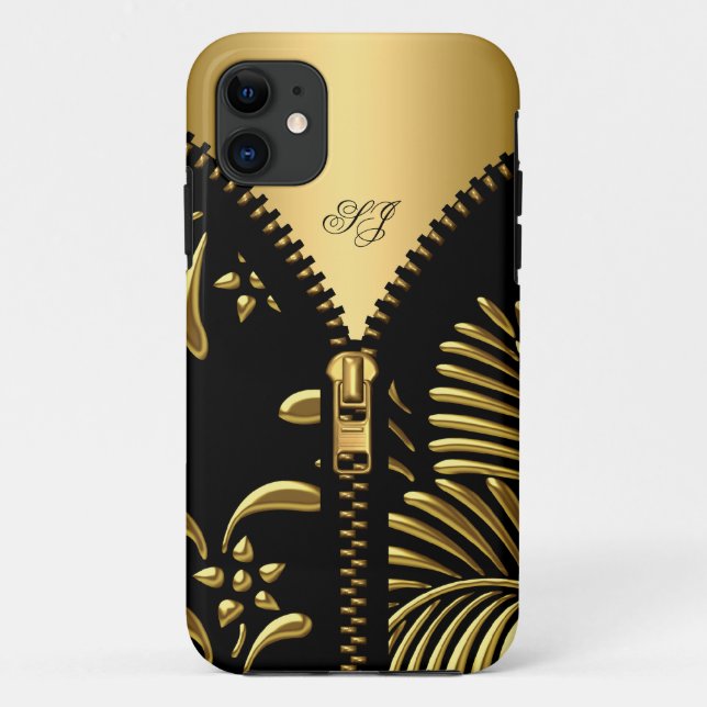 Capa Para iPhone 11 iPhone 5 Case-Mate Dourado Damasco Preto (Verso)