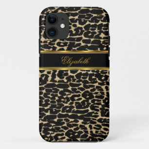 Capa Para iPhone 11 iPhone 5 Dourado Elegante Estampa de Animal