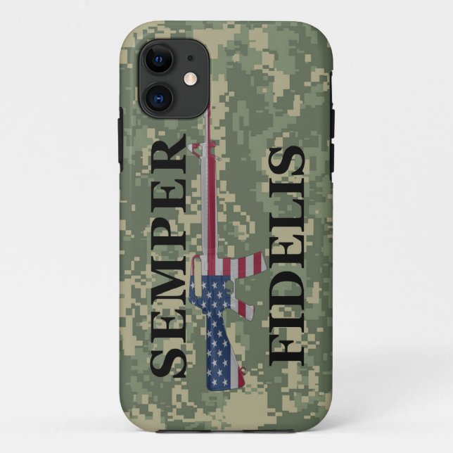 Capa Para iPhone 11 iPhone 5 Semper Fidelis Camo verde (Verso)