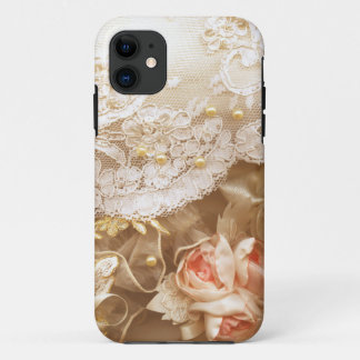 Capa Para iPhone 11 iPhone bonito do laço & das pérolas do vintage 5