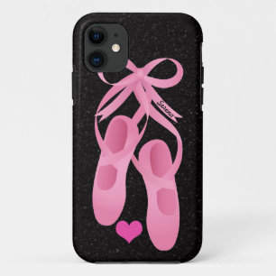 Capa Para iPhone 11 iPhone cor-de-rosa do balé do monograma 5 casos