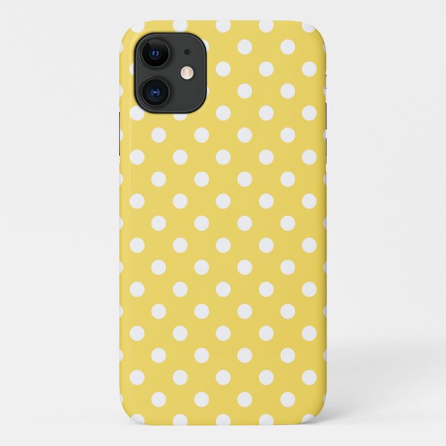 Capa Para iPhone 11 iPhone da bolinhas, Plus e Pro em amarelo-limão (Verso)