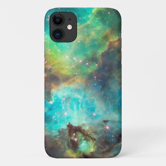 Capa Para iPhone 11 iPhone da Nebulosa Azul Turquesa (Verso)