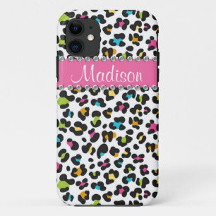 Capa Para iPhone 11 iPhone do leopardo BLING do cristal de rocha do