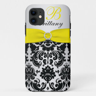 Capa Para iPhone 11 iPhone IMPRESSO 5 do damasco da prata do amarelo