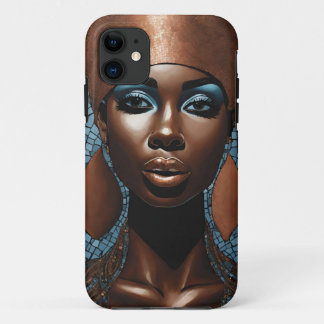 Capa Para iPhone 11 iPhone / iPad caixa Mosaico feminino azul de cobre