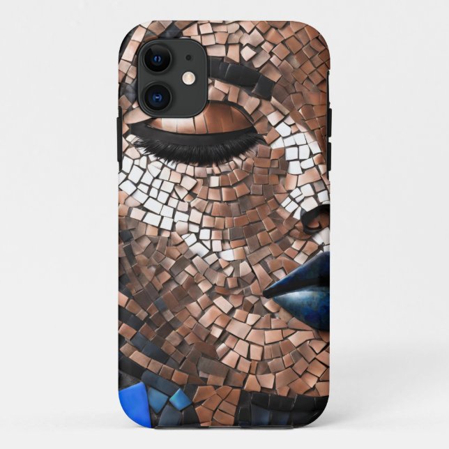 Capa Para iPhone 11 iPhone / iPad caixa Mulher Azul Cobre Mosiac (Verso)
