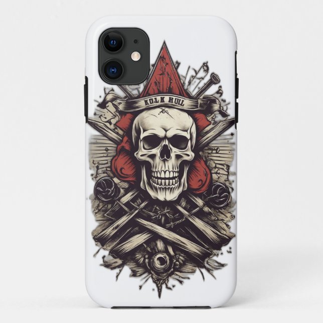 Capa Para iPhone 11 iPhone / iPad case : design de crânio e osso (Verso)