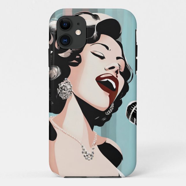 Capa Para iPhone 11 iPhone / iPad case Female Nightclub Singer (Verso)