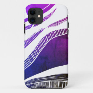 Capa Para iPhone 11 iPhone / iPad de onda roxa e branca