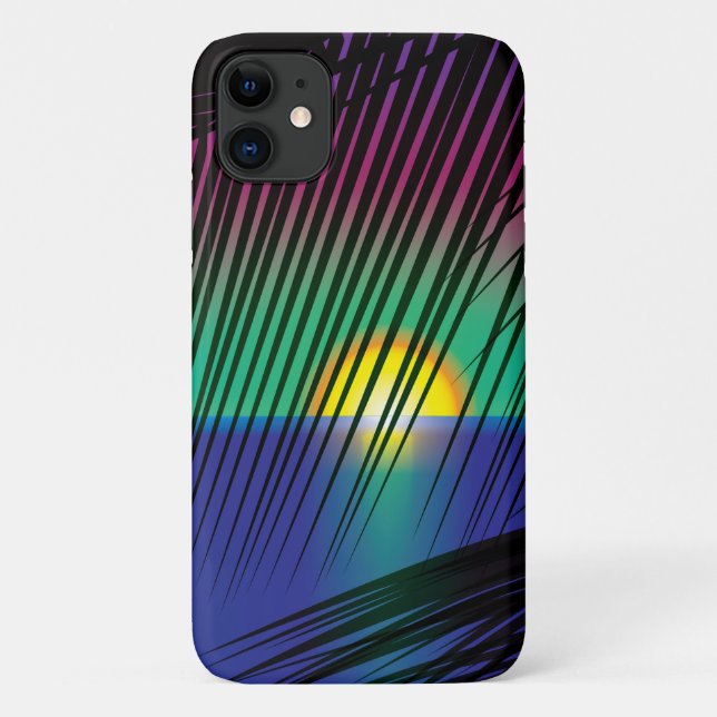 Capa Para iPhone 11 iPhone / iPad do Sunset Palm (Verso)