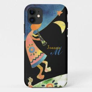 Capa Para iPhone 11 iPhone lunático 5 do monograma de Kokopelli do