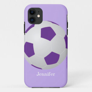 Capa Para iPhone 11 iPhone SE, 5/5 s Case, Soccer, Purple, Personaliza