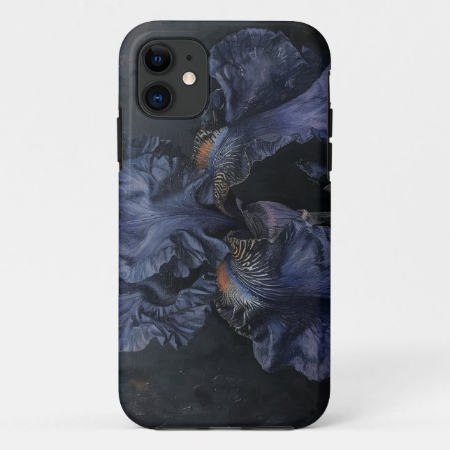 Capa Para iPhone 11 Iris Botânica - Pintura a óleo (Verso)