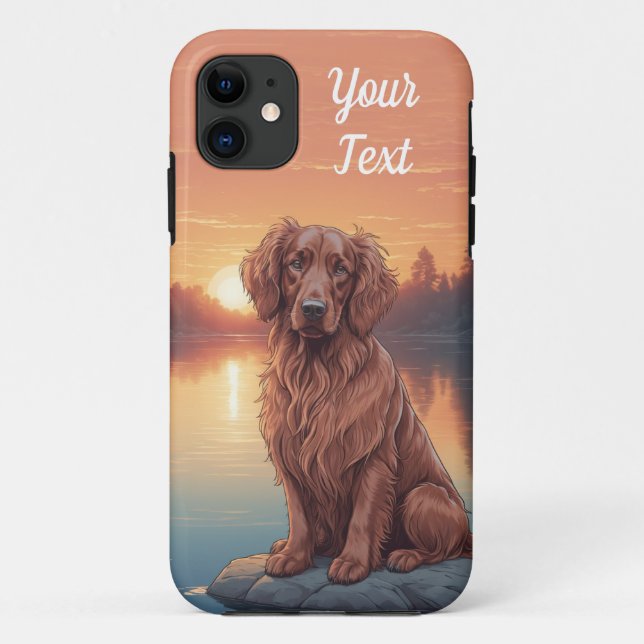 Capa Para iPhone 11 Irish Setter by Lake (Verso)