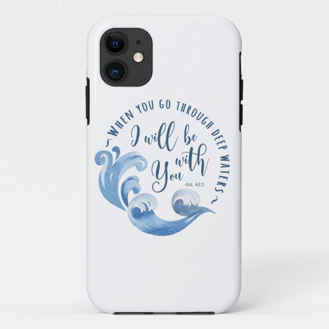 Capa Para iPhone 11 Isaiah 43:2 Ondas Oceânicas (Verso)