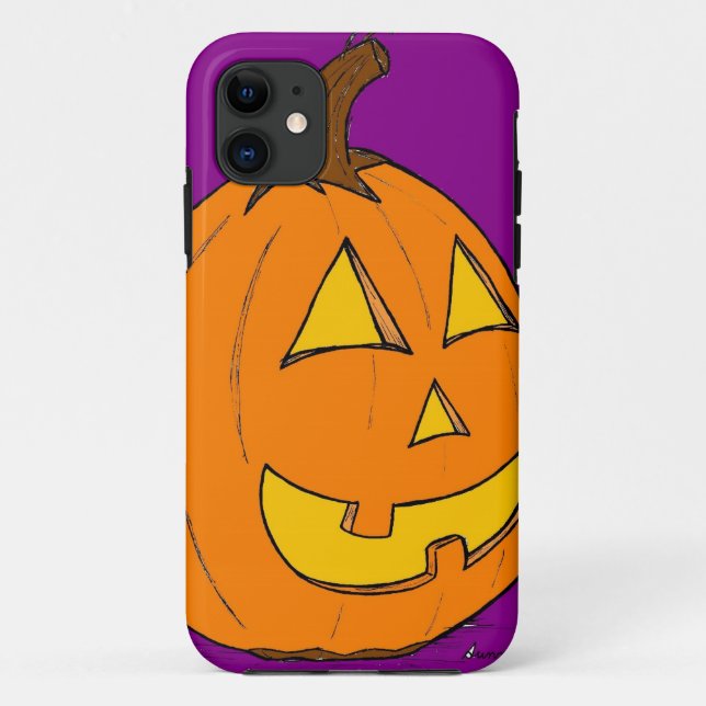 Capa Para iPhone 11 Jack o' Lantern Purple iPhone 5 Case (Verso)