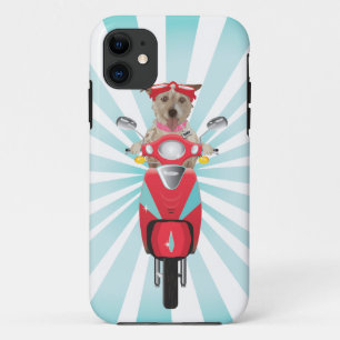 Capa Para iPhone 11 Jack Russell Terrier em Red Moped
