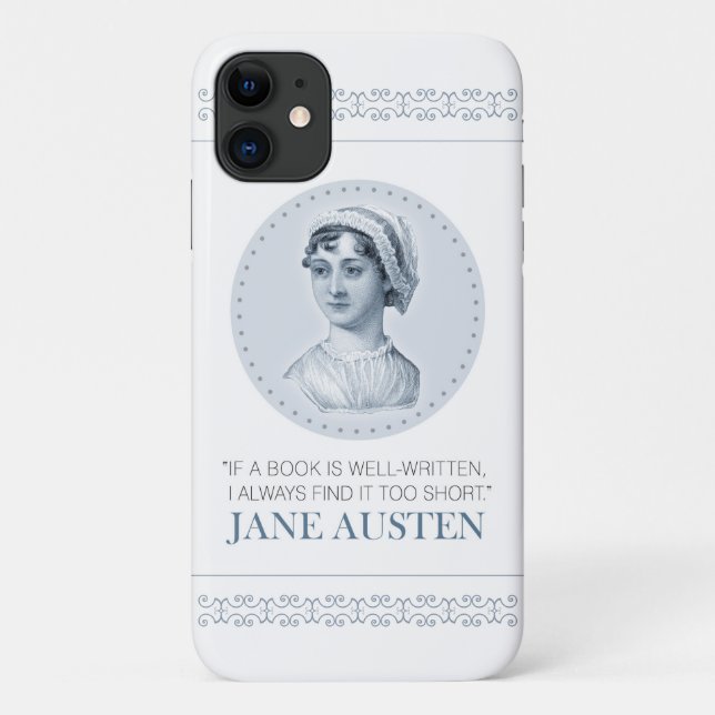 Capa Para iPhone 11 Jane Austen Retrait e Cotação sobre Leitura de Cas (Verso)