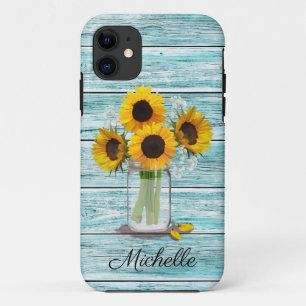 Capa Para iPhone 11 Jar Rústico de Girassol