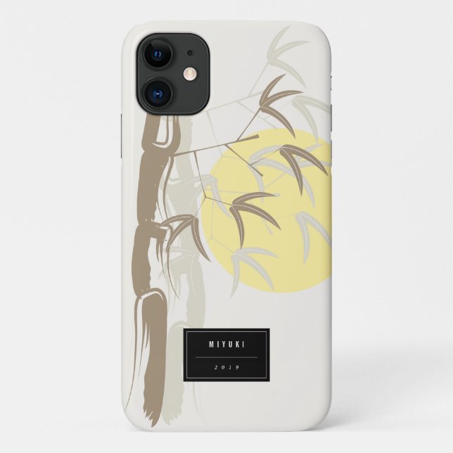 Capa Para iPhone 11 Jardim Artístico Oriental Sunrise do Bambu (Verso)