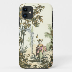 Capa Para iPhone 11 Jardim Asiático com Mulher e Animais