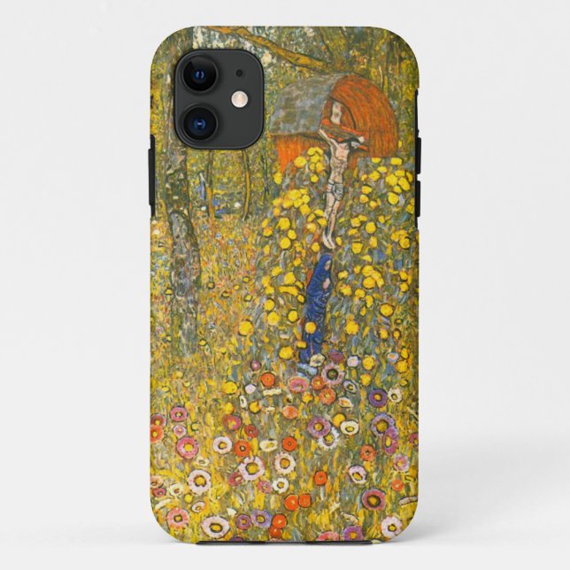 Capa Para iPhone 11 Jardim de Fazenda Gustav Klimt com Crucifix (Verso)