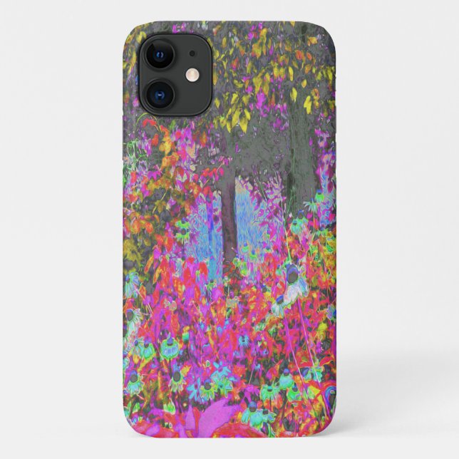 Capa Para iPhone 11 Jardim do Festival Tropical Psicodélico (Verso)