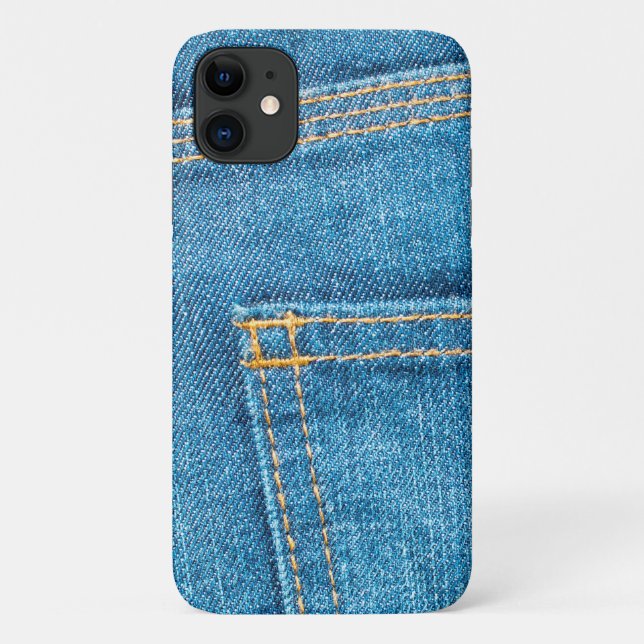 Capa Para iPhone 11 Jeans azuis (Verso)