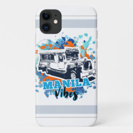 Capa Para iPhone 11 Jeepney Manila Vibes Blue Orange