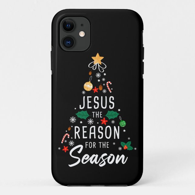 Capa Para iPhone 11 Jesus A Razão Da Época - Fé De Natal (Verso)