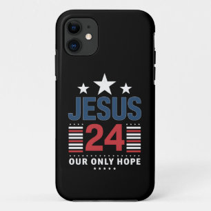 Capa Para iPhone 11 Jesus Cristo 2024 Presidente EUA Eleição Política