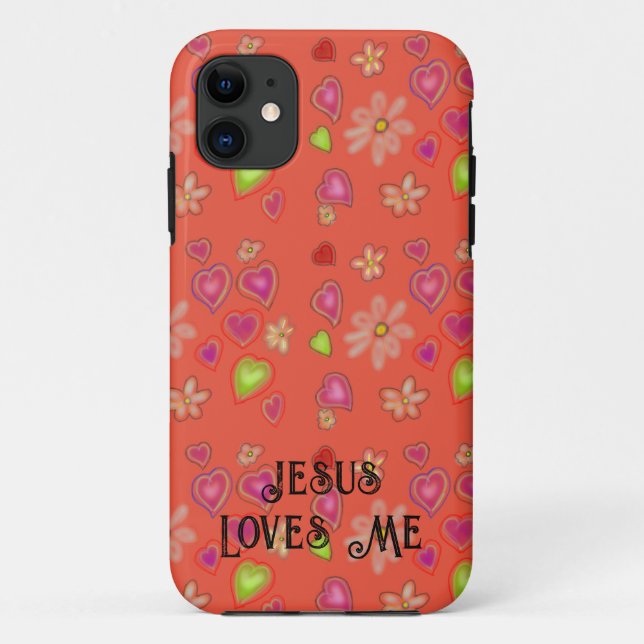 Capa Para iPhone 11 "Jesus me ama" Peach (Verso)